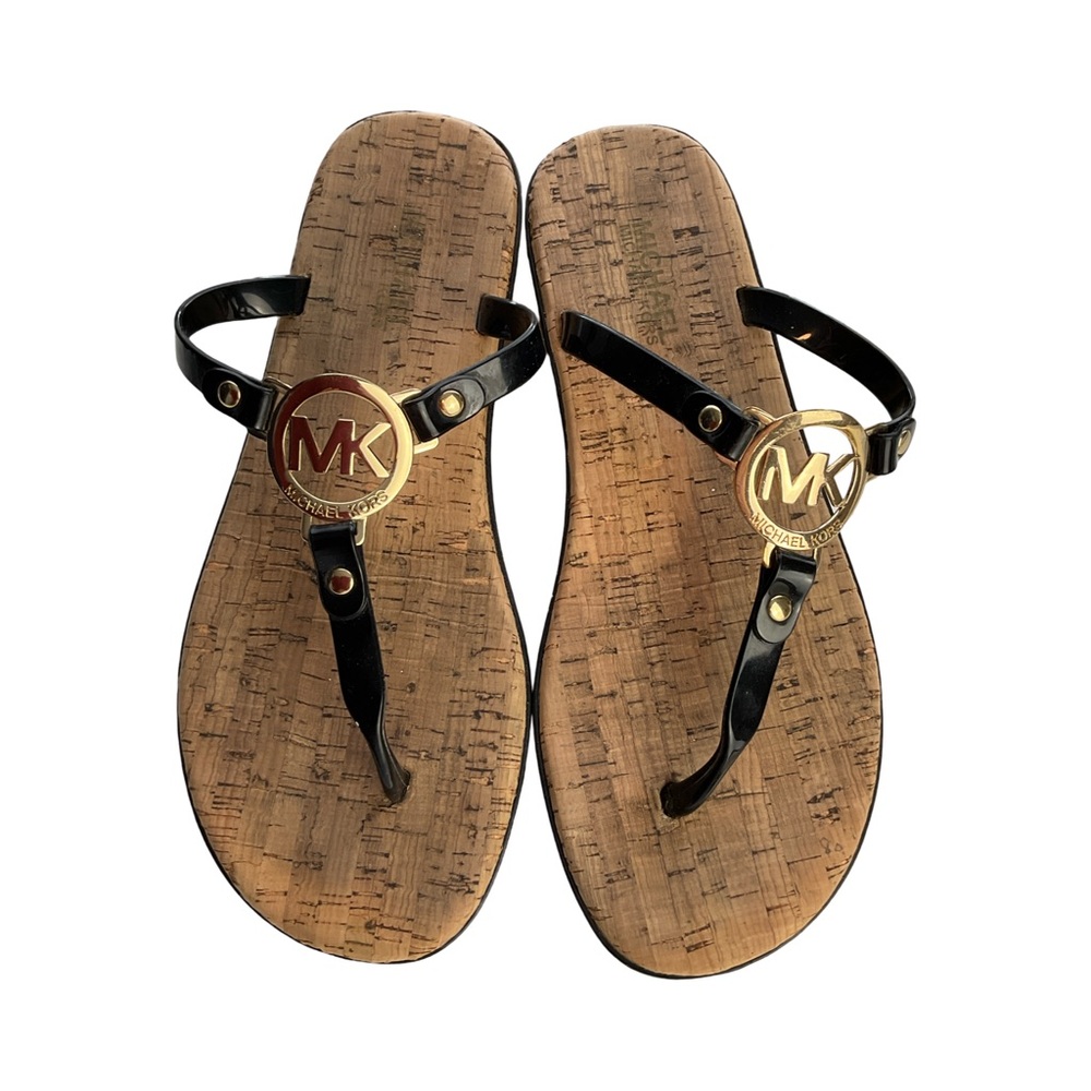 Michael Kors Black / Gold Sandals Size 8